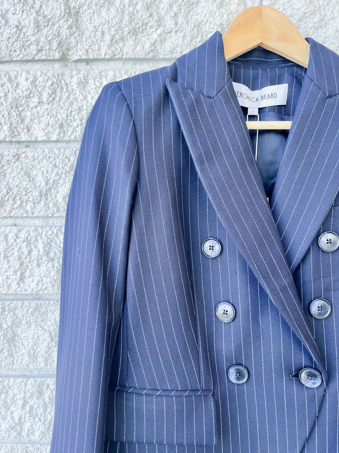 Veronica Beard Miller Dickey Long Sleeve Jacket in navy royal blue - women's jacket - alternate view