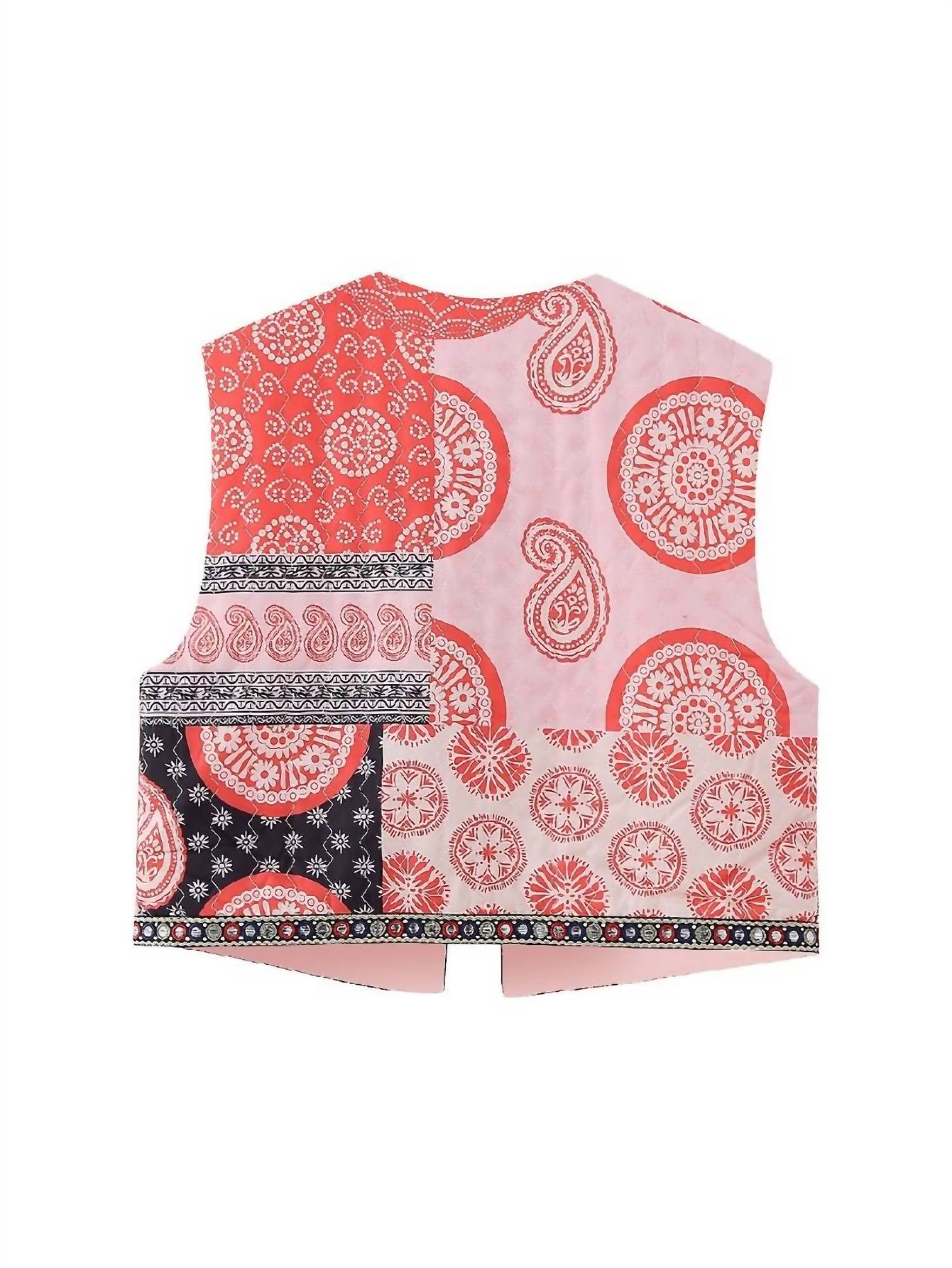 Pink Ripple - Print Quilted Vest