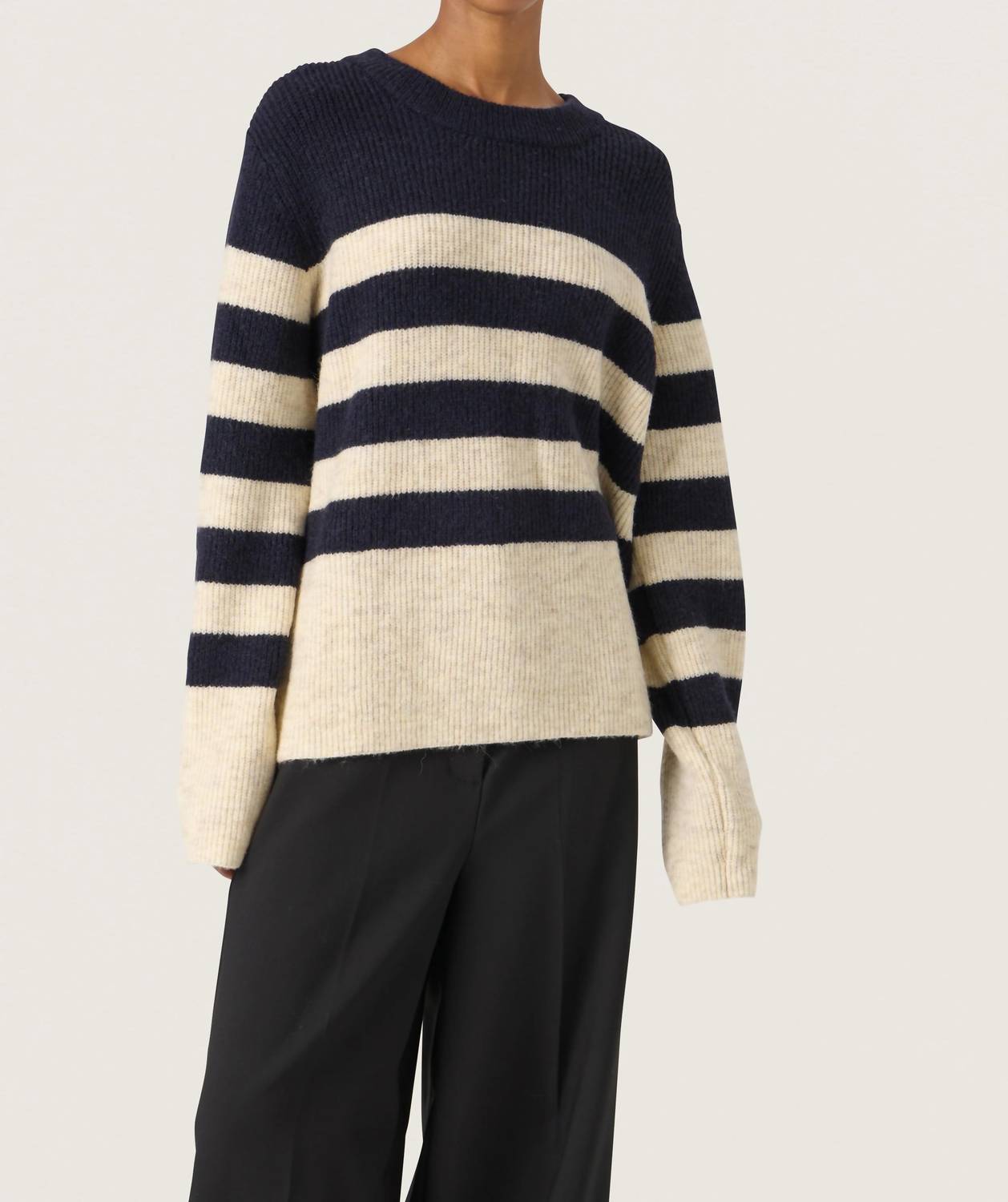 Soaked In Luxury - Selta Knitted Striped Pullover