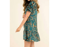 Thml - Ruched Sleeve Abstract Print Dress