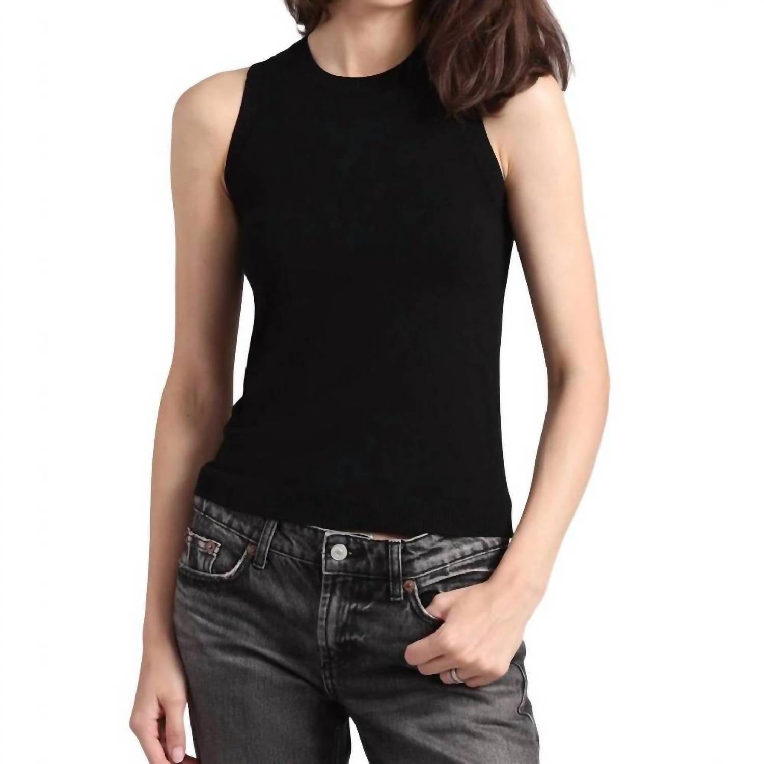 Minnie Rose - Sleeveless Viscose Crew Tank