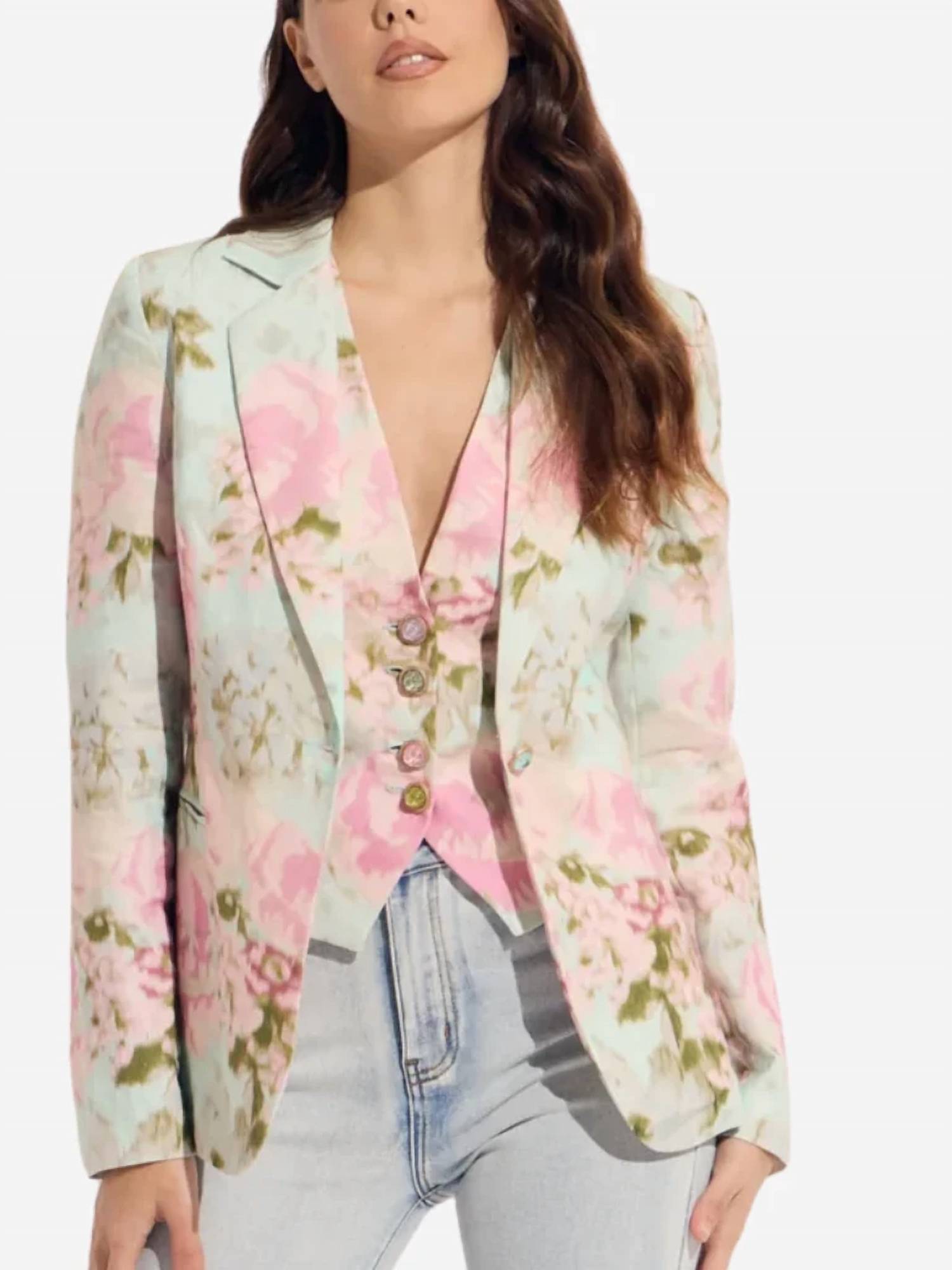 Oolala - Pastel Viscose One Button Blazer