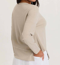 Xcvi - Asymmetrical Ribbed Knit Long Sleeve Tee