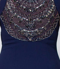 Aidan Mattox - Beaded Sequin Rhinestone Back Stretch Crepe Dress