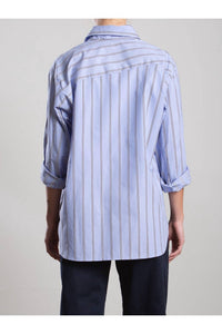 Pharaoh Jessie Japanese Stripe Shirt in periwinkle - women's shirt - alternate view
