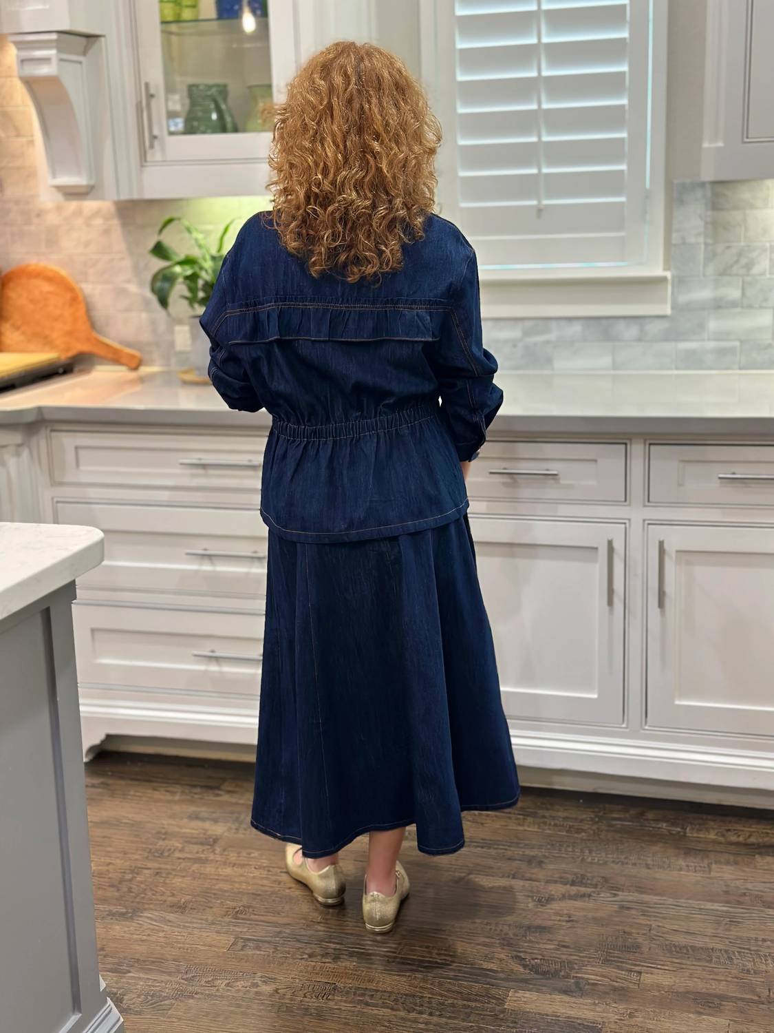 Emily Lovelock - Ellie Denim Button Front Blouse