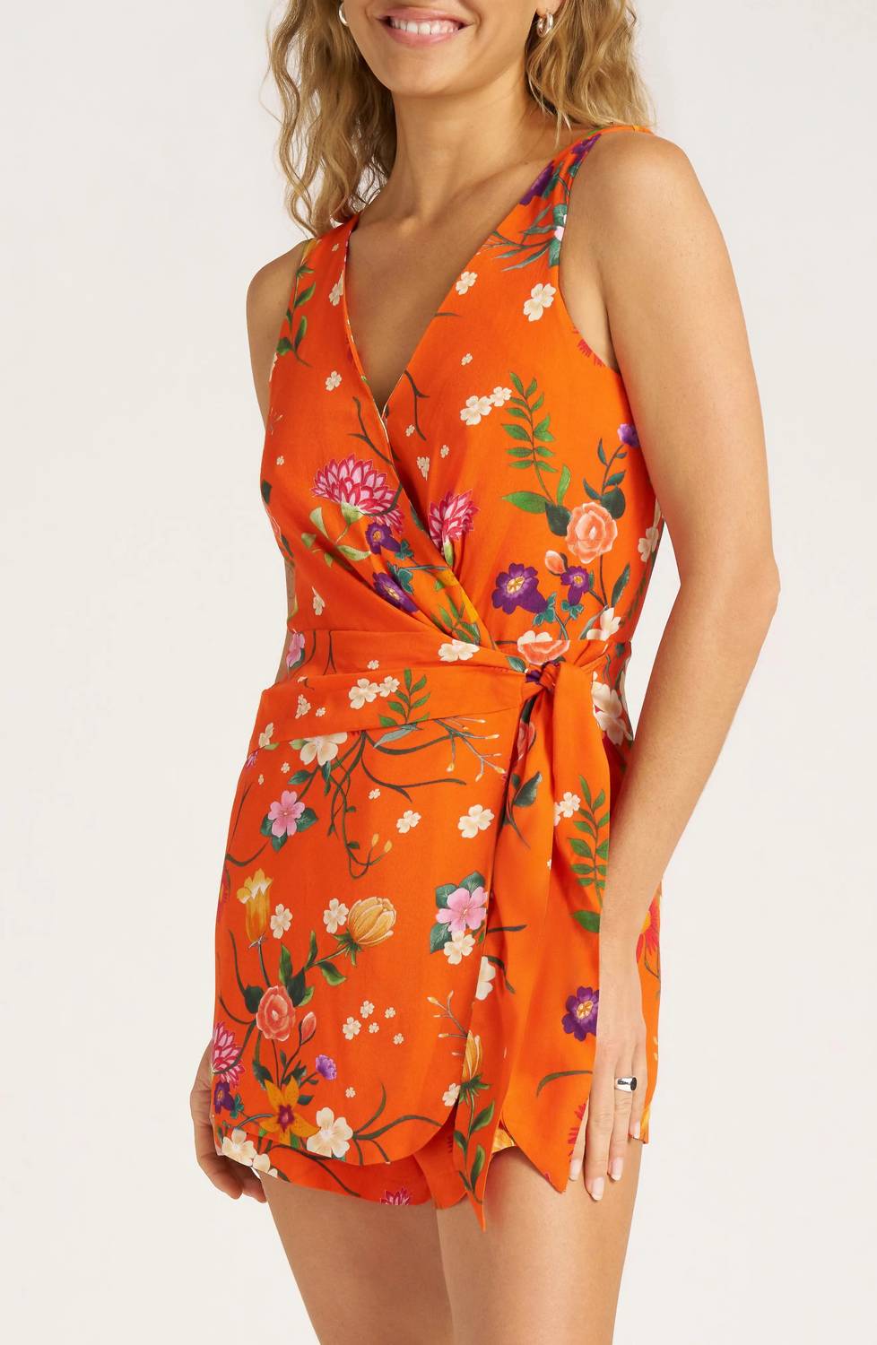 Matty M - floral sleevless skort romper