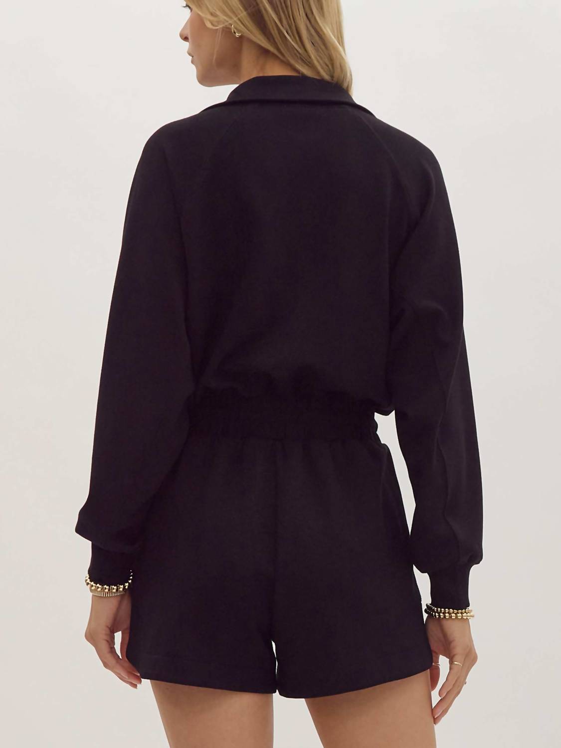 Entro - Long Sleeve Collared Romper