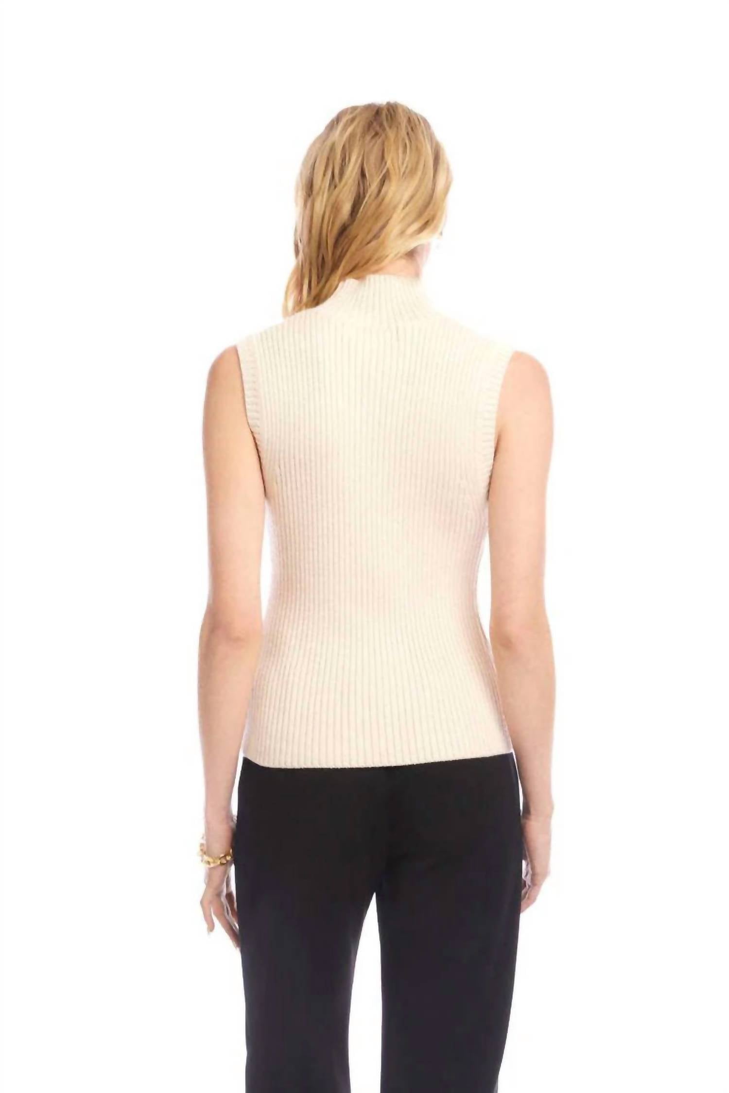 Karen Kane - Women's Ribbed Turtleneck Tank Top