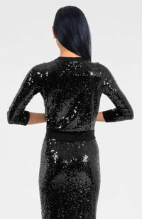 GRETCHEN SCOTT Twinkle Sweater in black met ball twinkle - women's sweater - detail view