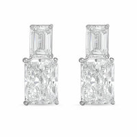 Diana M Jewels - Women's Emerald Lab-Grown Diamond Stud Earrings (10.00 Ct TCW) - Bold
