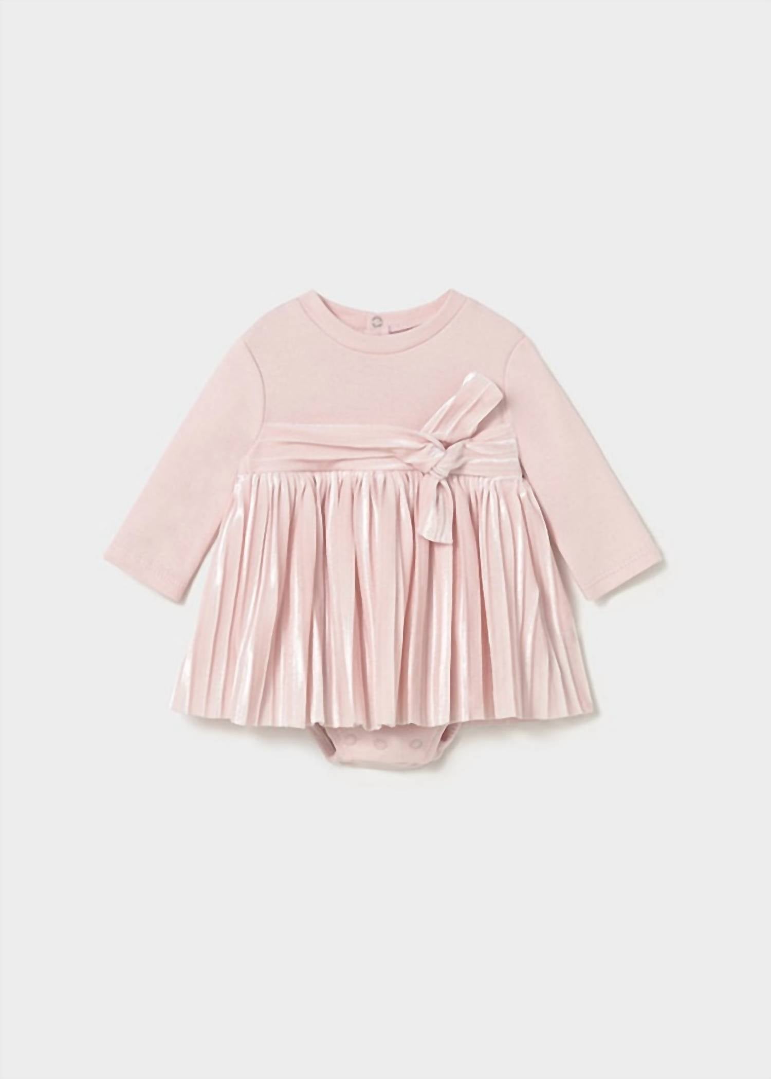 Mayoral - Girl's Velvet Pleated Romper