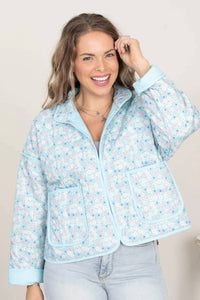 Peach Love - Dainty Floral Lightweight Quilt Jacket