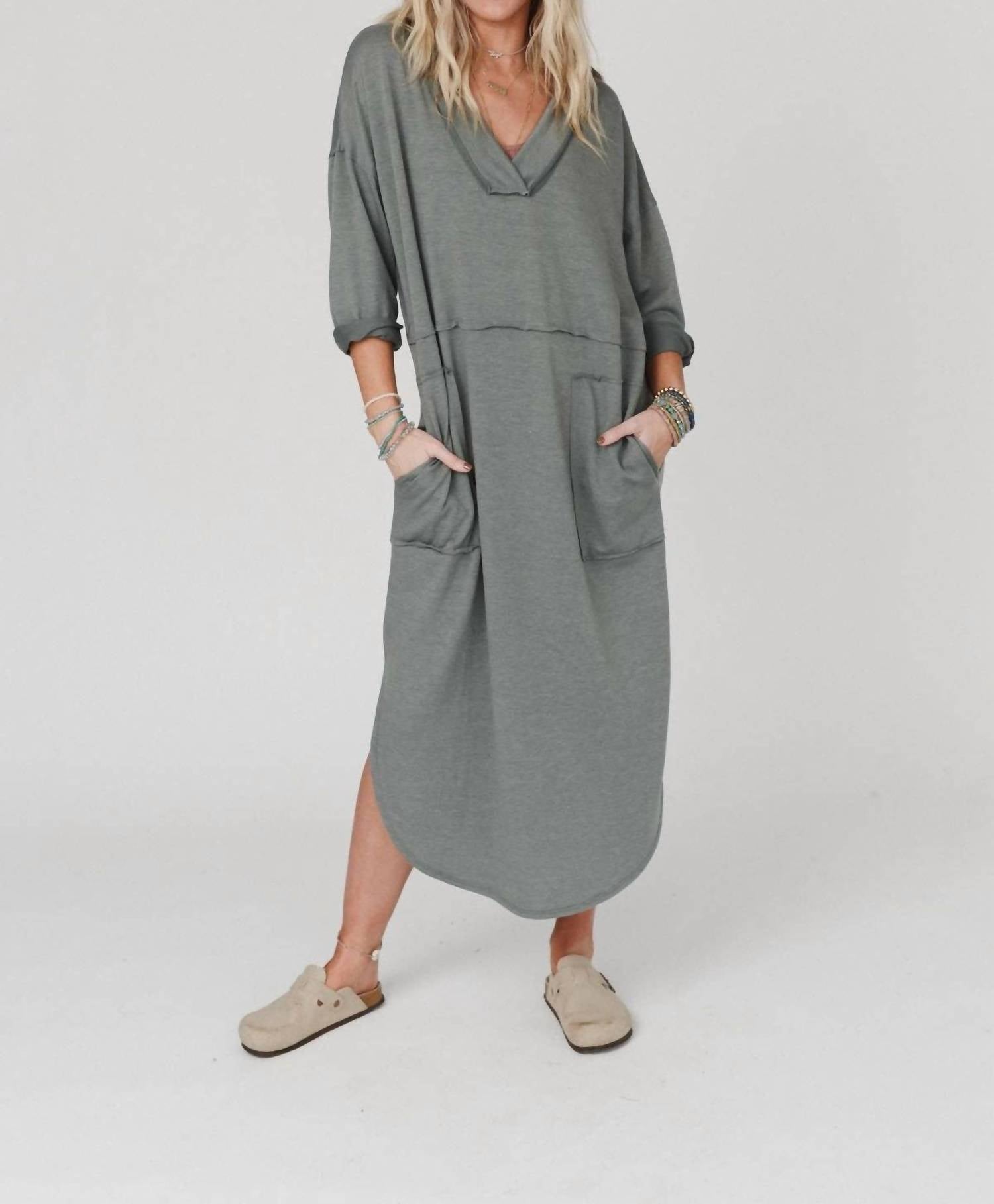 Three Bird Nest - Nest Meadow Long Sleeve Slit Maxi Dress
