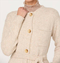 ASTR Meris Belted Longline Cardigan in cream - women's cardigan - view 5