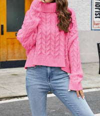 Livro - Cable Knit Turtleneck Sweater