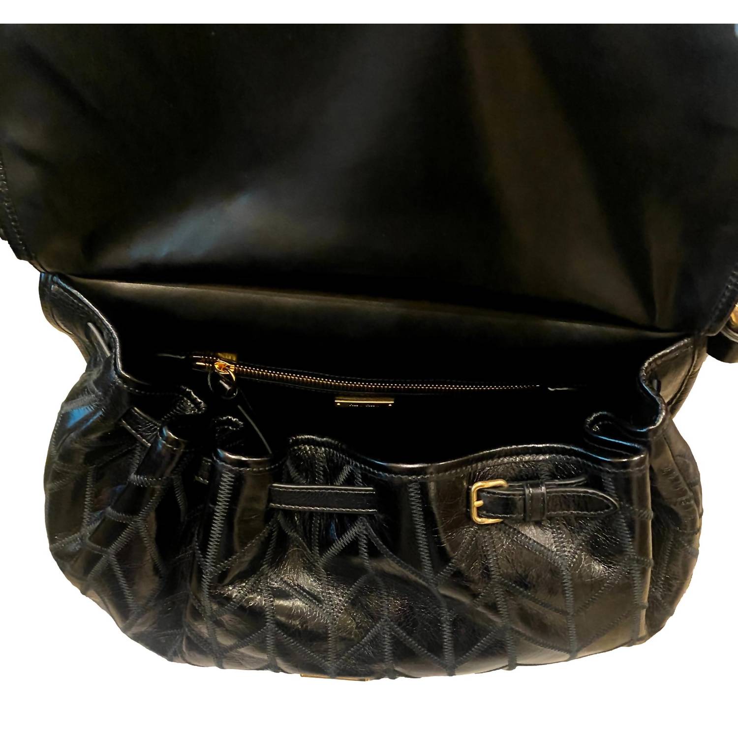 Miu Miu - Women's Vitello Shine Patch Leather Satchel Bag