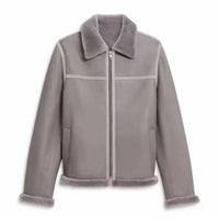Theory - SHEARLING SPREAD COLLAR JACKET