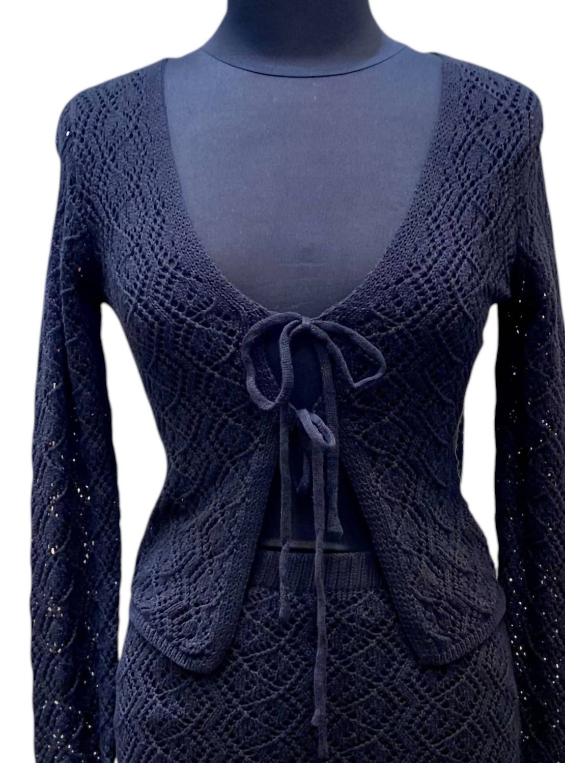 The Workshop - Women's Textured Cardigan And Skirt Set