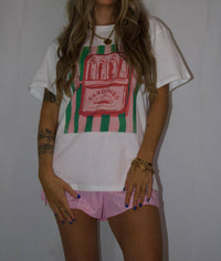 Urban Daizy - Sardine Graphic Tee And Striped Shorts Set
