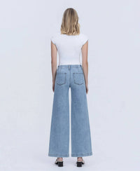 Flying Monkey - High Rise Trouser Hem Twist Wide Leg Jeans