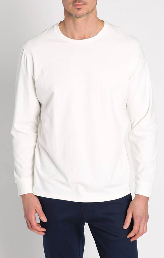 Jachs New York - Bryant Long Sleeve Sueded Cotton Crewneck Shirt