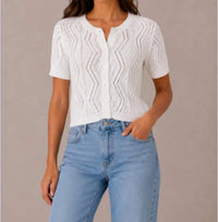 J. Society - Pointelle Short Sleeve Cardigan
