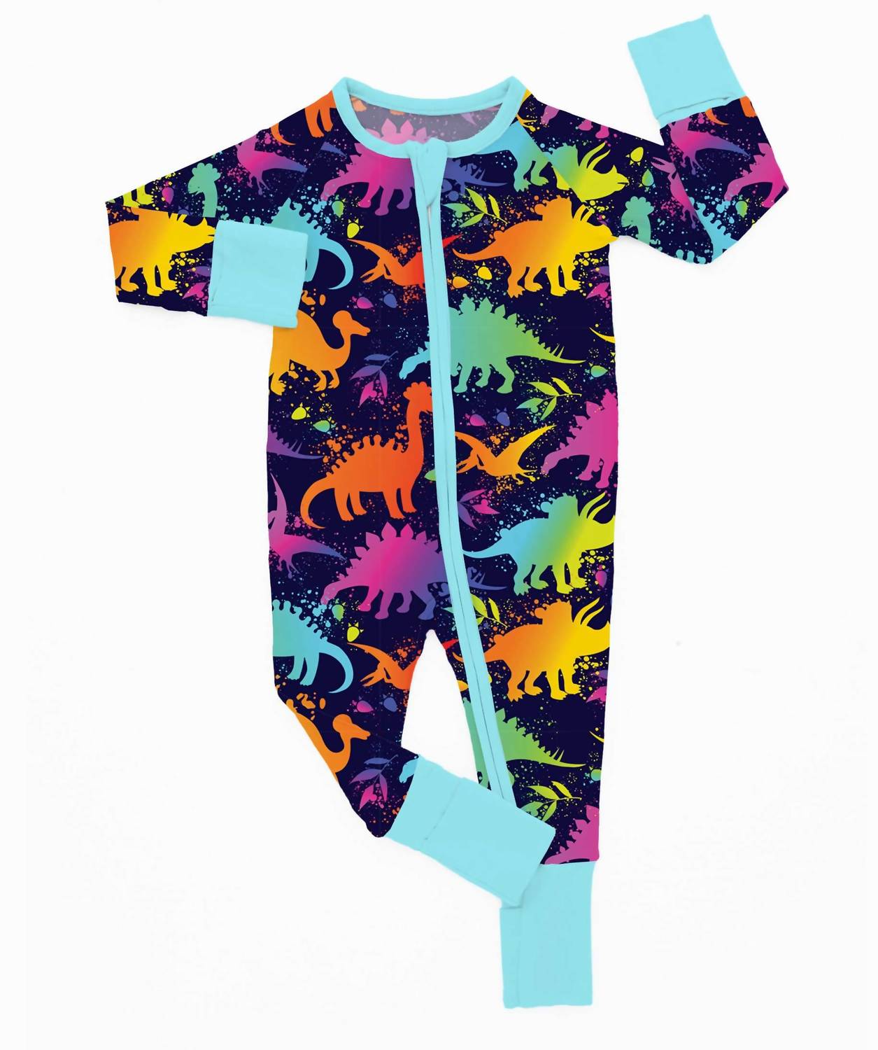 Charlies Project - Boy's Dinosauria Bamboo Zippy Romper