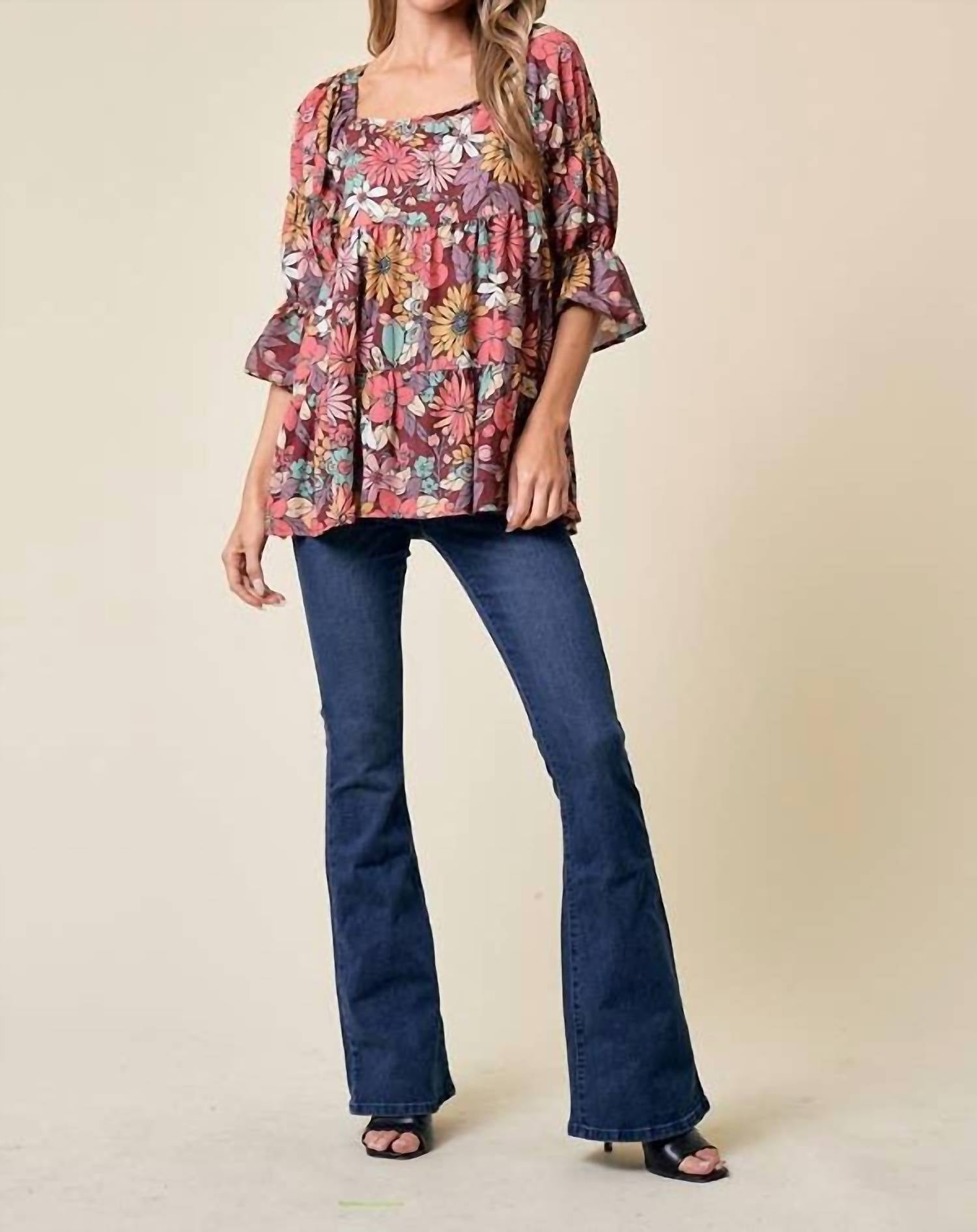 Lovely Melody - Amelias Ruffle Floral Top