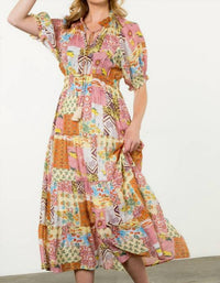 Thml - Floral Quilted Pattern Midi Dress