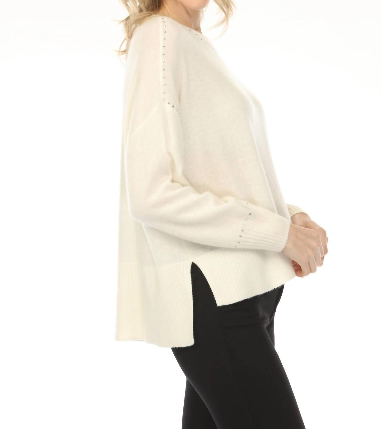 Joseph Ribkoff - Studded Cashmere Knit Sweater Top