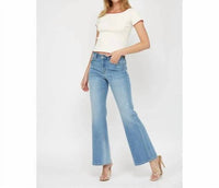 Mica Denim - Mid Rise Slight Flare Jeans