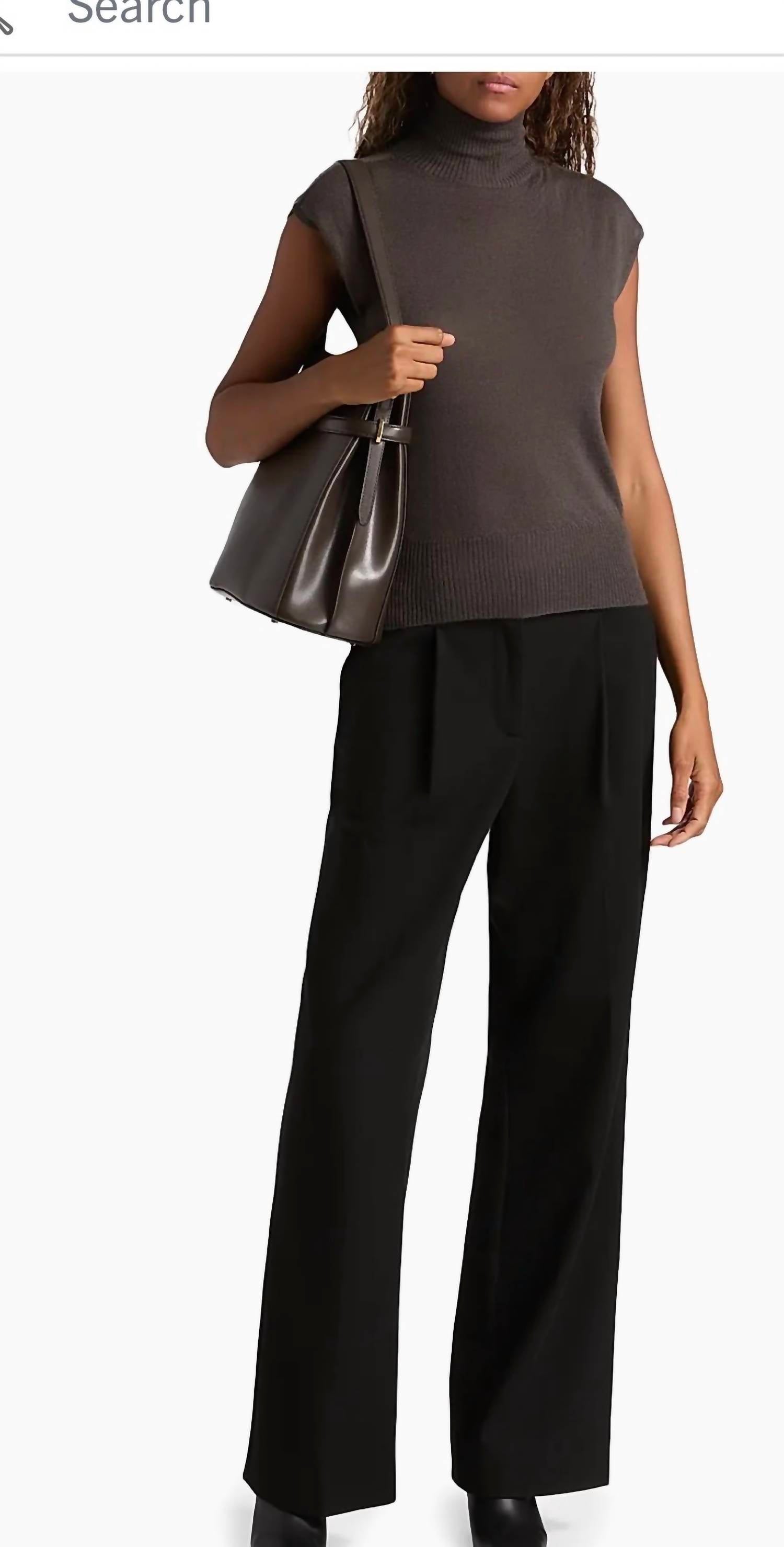 Rick Owens - Maglia Cashmere Cap Sleeve Turtleneck Top