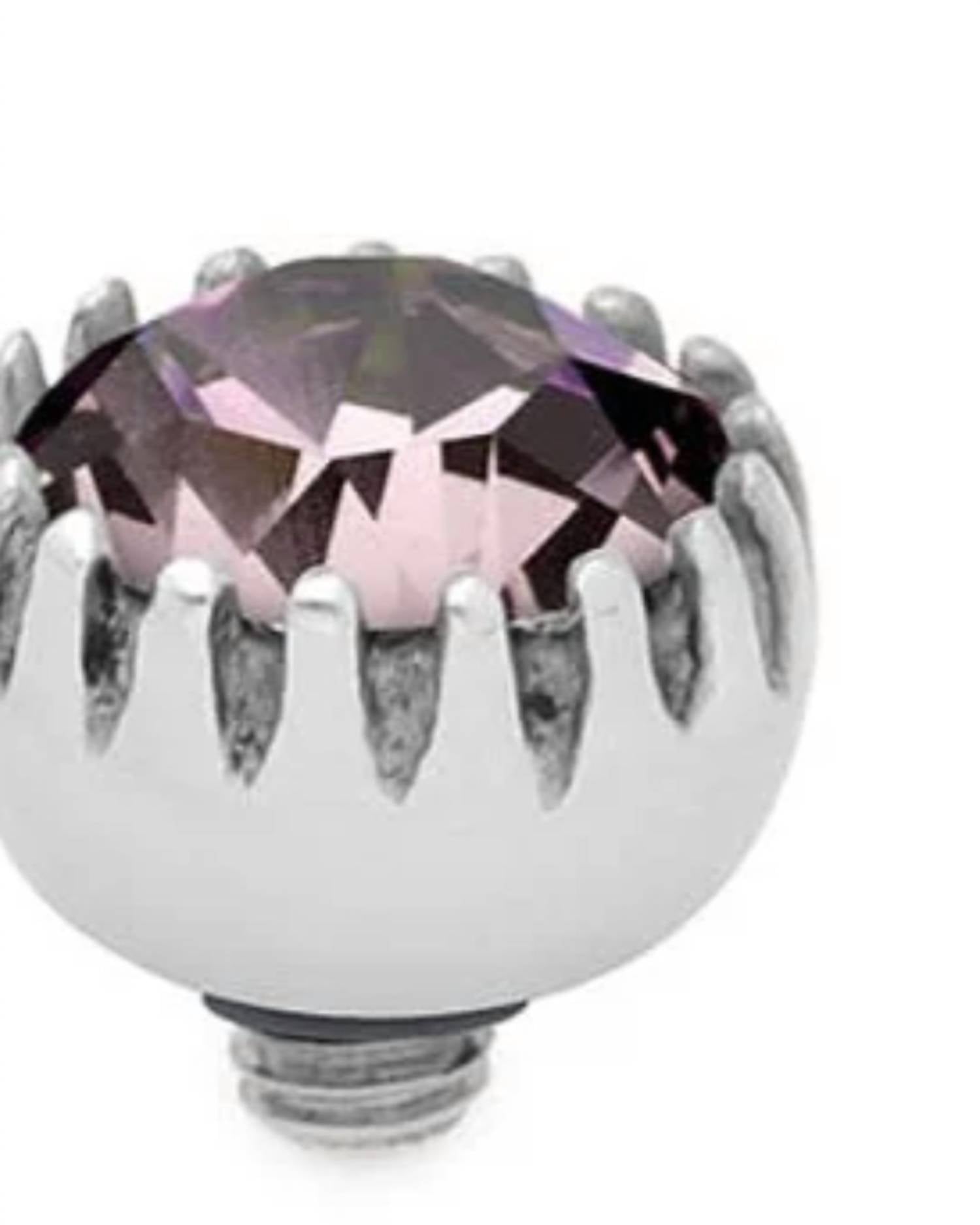 Qudo Women's London 8mm Jewelry Topper in silver purple - women's jewelry - detail view