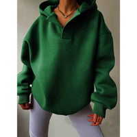 Lily Clothing Slouchy Hooded Sweatshirt - Plus in green - women's top