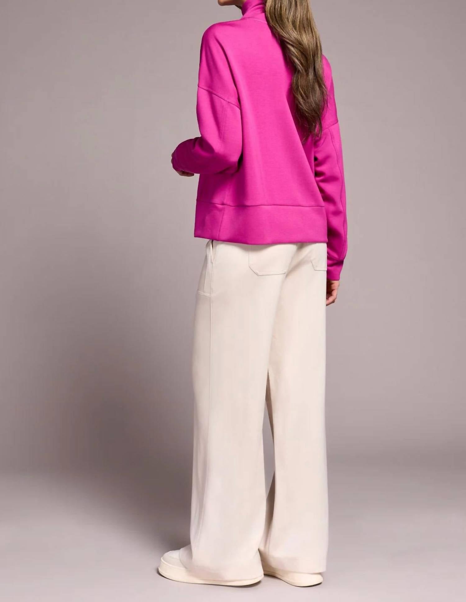 Tribal - Tierney Techno Lux Drop Shoulder Funnel Neck Knit Top