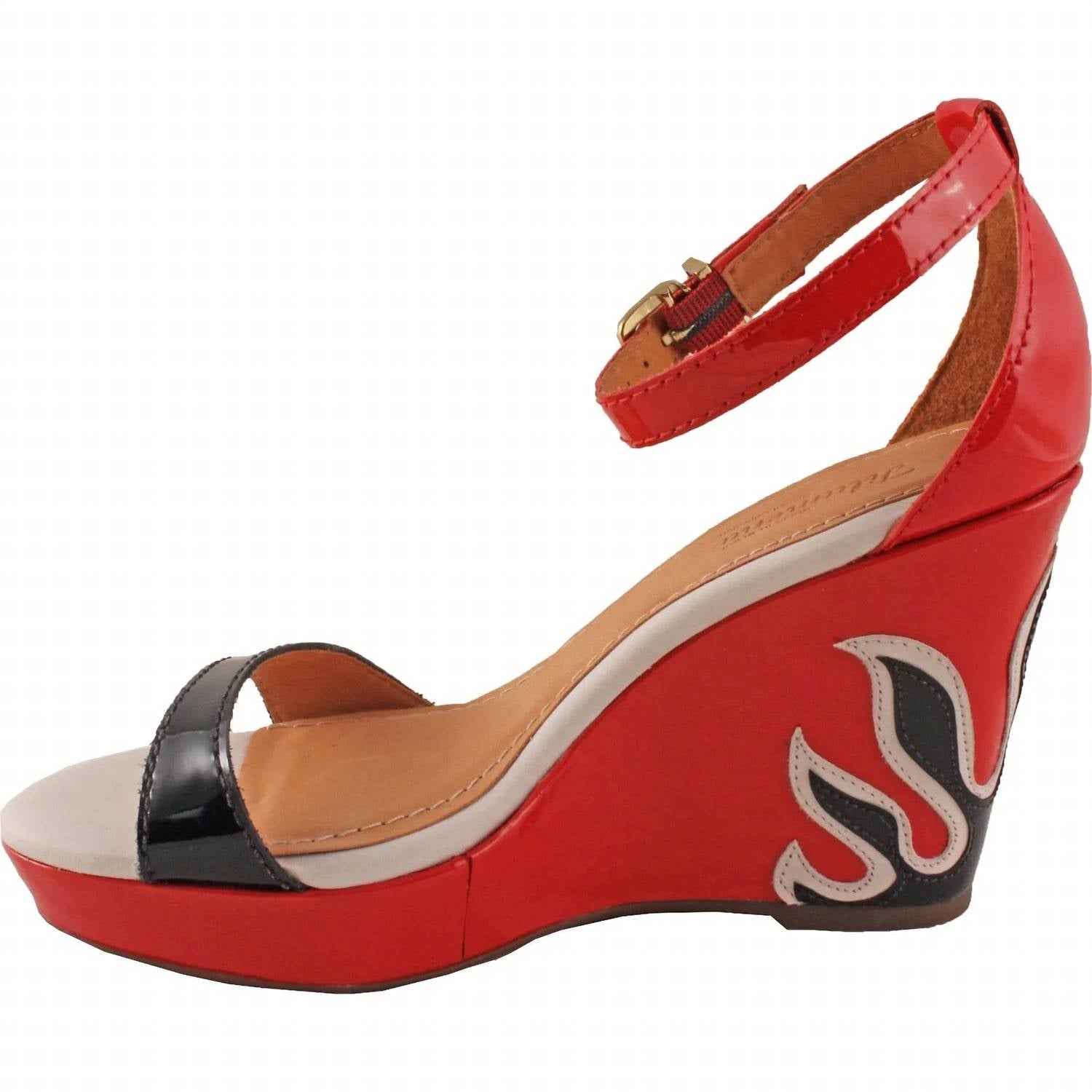 Klimini - Women's Fiery Fashionable Design Leather Wedge