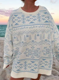 Sunkissed Coconut - Home For Christmas Snowflake Oversized Sweater
