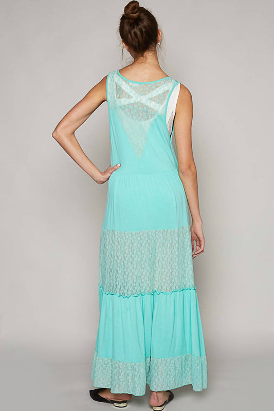 Pol - Embroidered Lace Button Long Vest