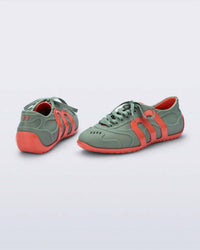melissa Women's Motion Sneakers in orange green - women's sneaker - detail view
