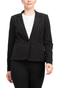 Peace Of Cloth - Woven Long Sleeve Notched Lapel Blazer