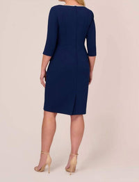 Sateen Knit Crepe Tie Dress