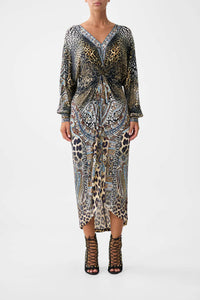 Camilla Twist Front Dress in istanbul animalia - women's dress