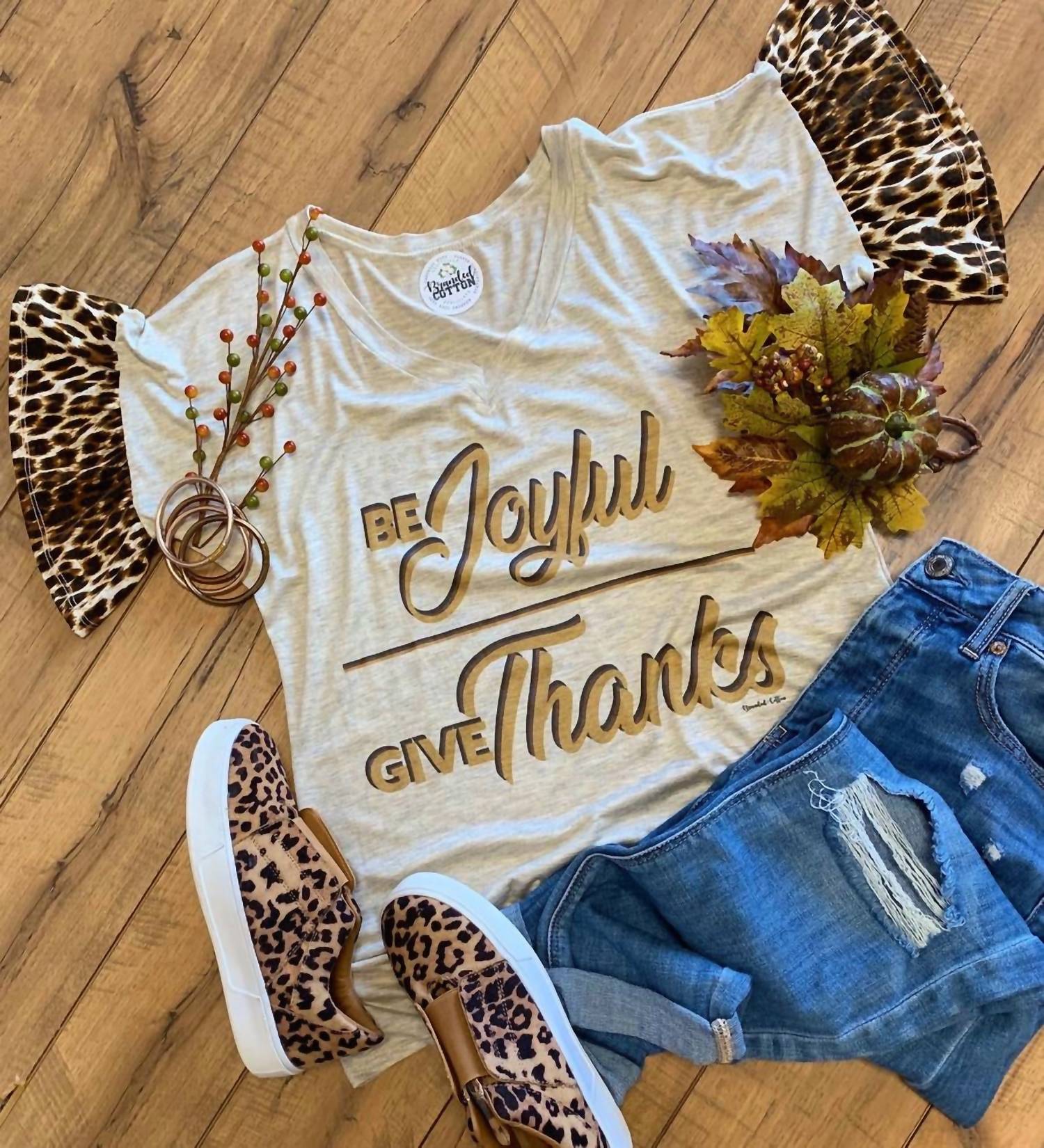 Branded Cotton - Women's Be Joyful & Give Thanks Tee
