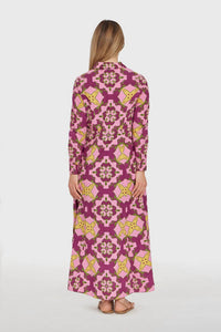 Livro Classic Shirtdress in multi - women's dress - detail view
