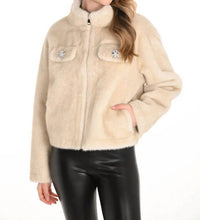 Frank Lyman - Fia Faux Fur Jacket With Rhinestone Embellishments