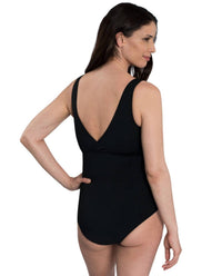 Dolfin - Print Block Chlorine Resistant V-neck One Piece Swimsuit
