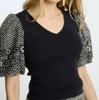 CABALLERO Andrea Knit Top in indigo - women's blouse - alternate view
