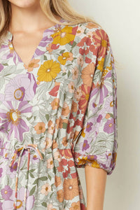 Entro - Vintage Floral Midi Dress