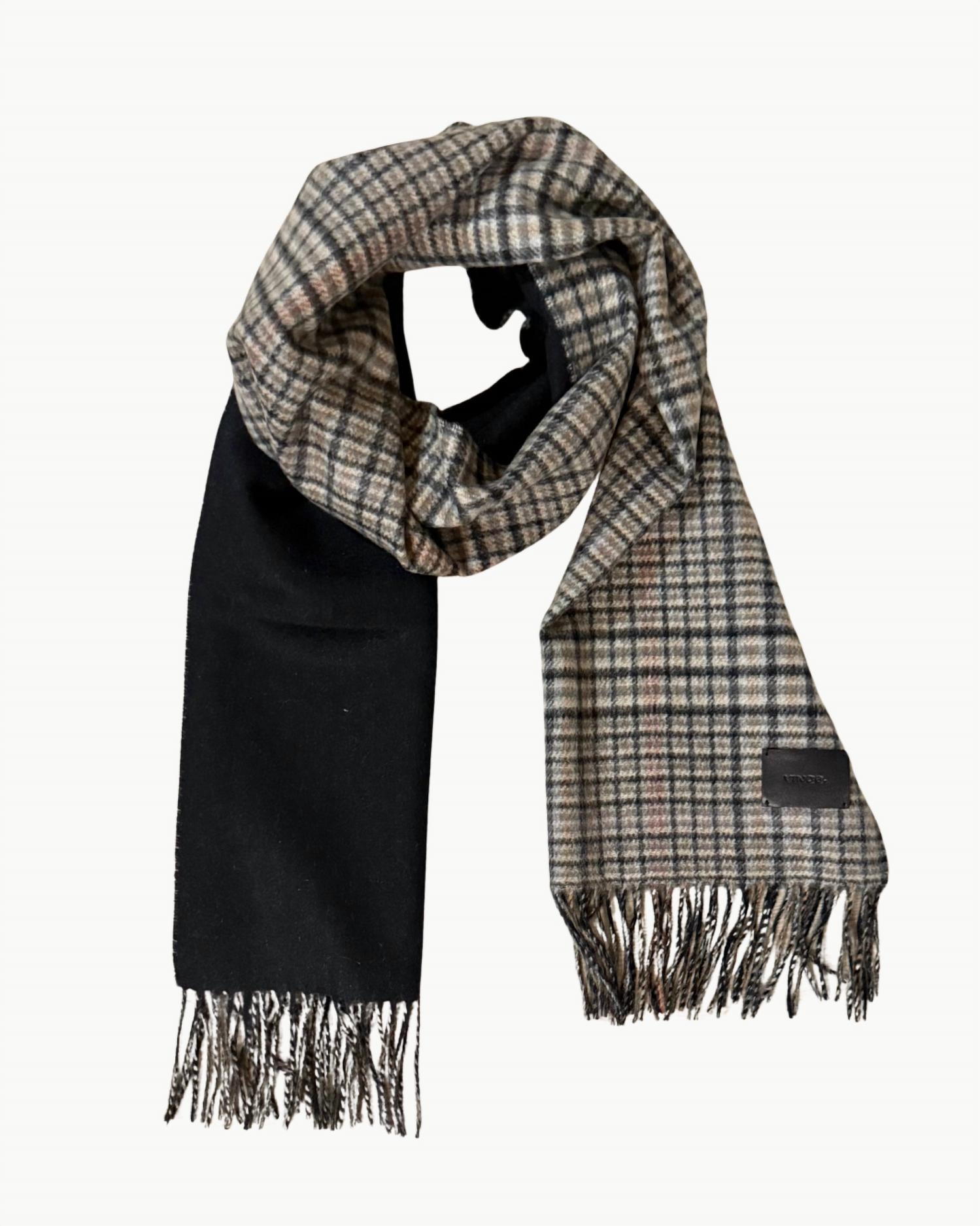 Vince - Women's Cashmere Herringbone Plaid Solid Scarf